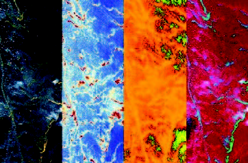 Variedad de imágenes satelitales hiperespectrales según su uso e información.
